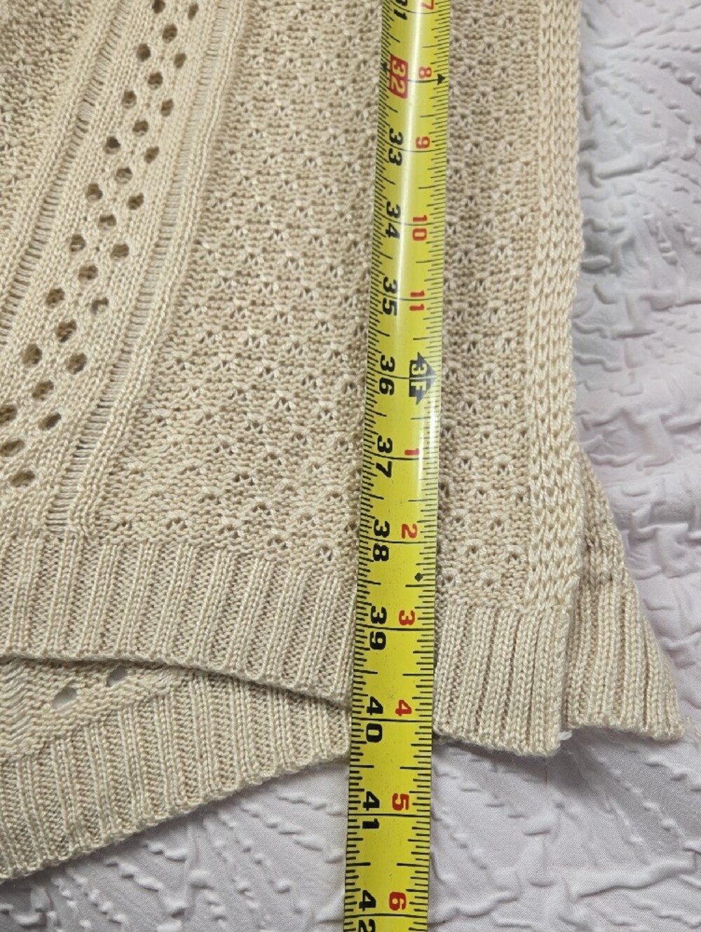 Alya Cream Open-Knit Sleeveless Vest - Picture 6 of 8